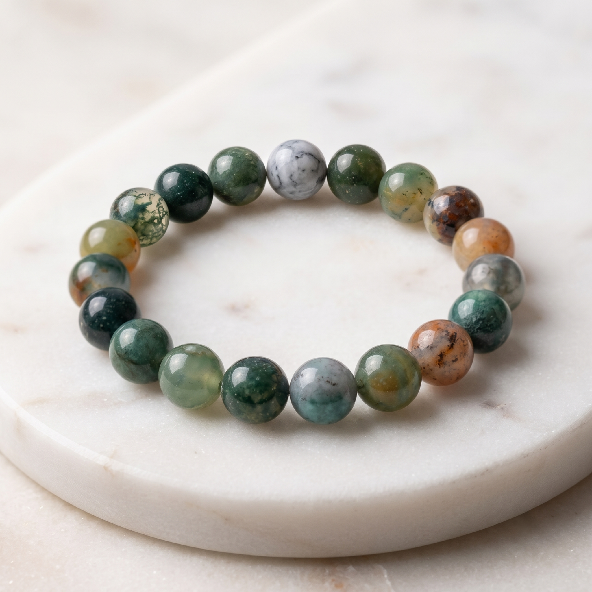 Indian Agate 8mm Gemstone Bracelet