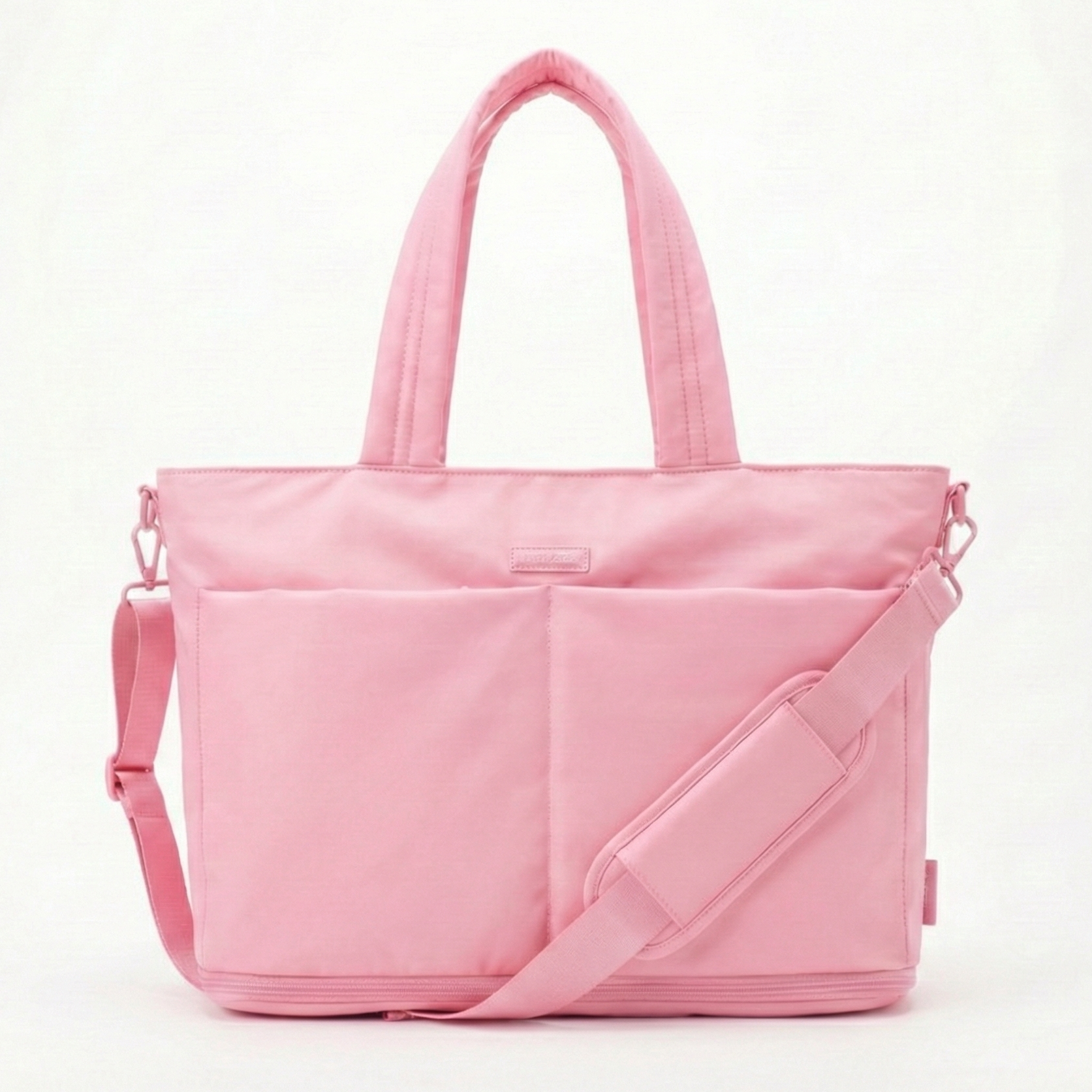 Pink tote bag with a shoulder strap