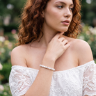 Indian Agate 8mm Gemstone Bracelet with model