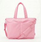 Pink tote bag with a shoulder strap